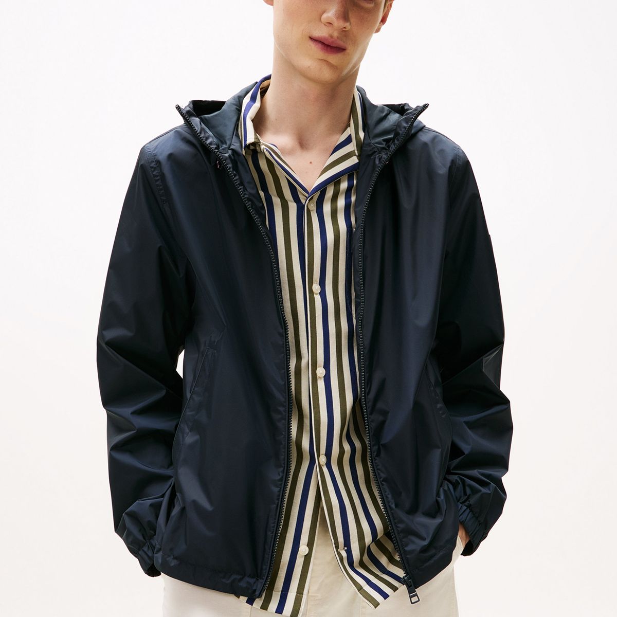 TOMMY HILFIGER - Cortavientos Hooded Con Logo Engomado Azul Tommy Hilfiger