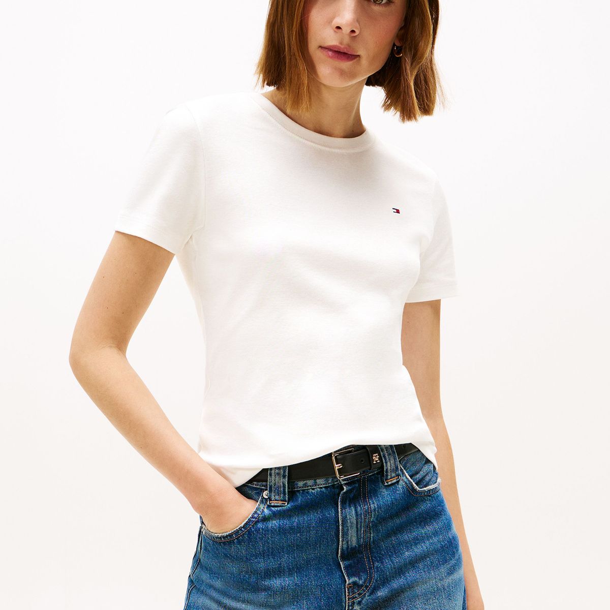 TOMMY HILFIGER - Polera Cody Slim Fit Blanco Tommy Hilfiger