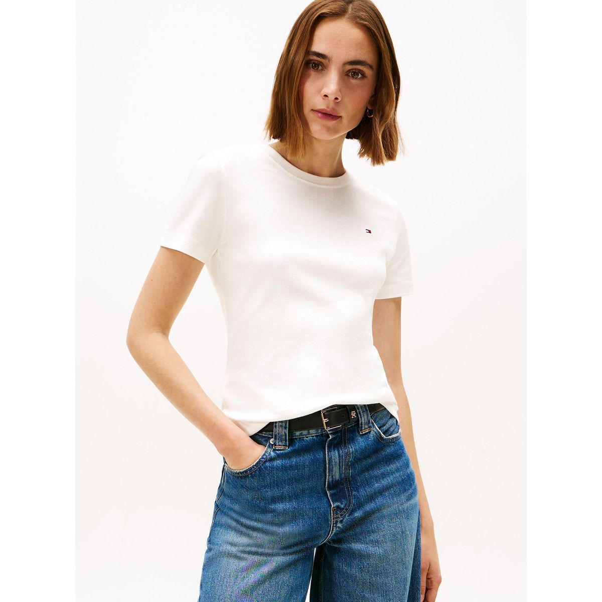 TOMMY HILFIGER - Polera Cody Slim Fit Blanco Tommy Hilfiger