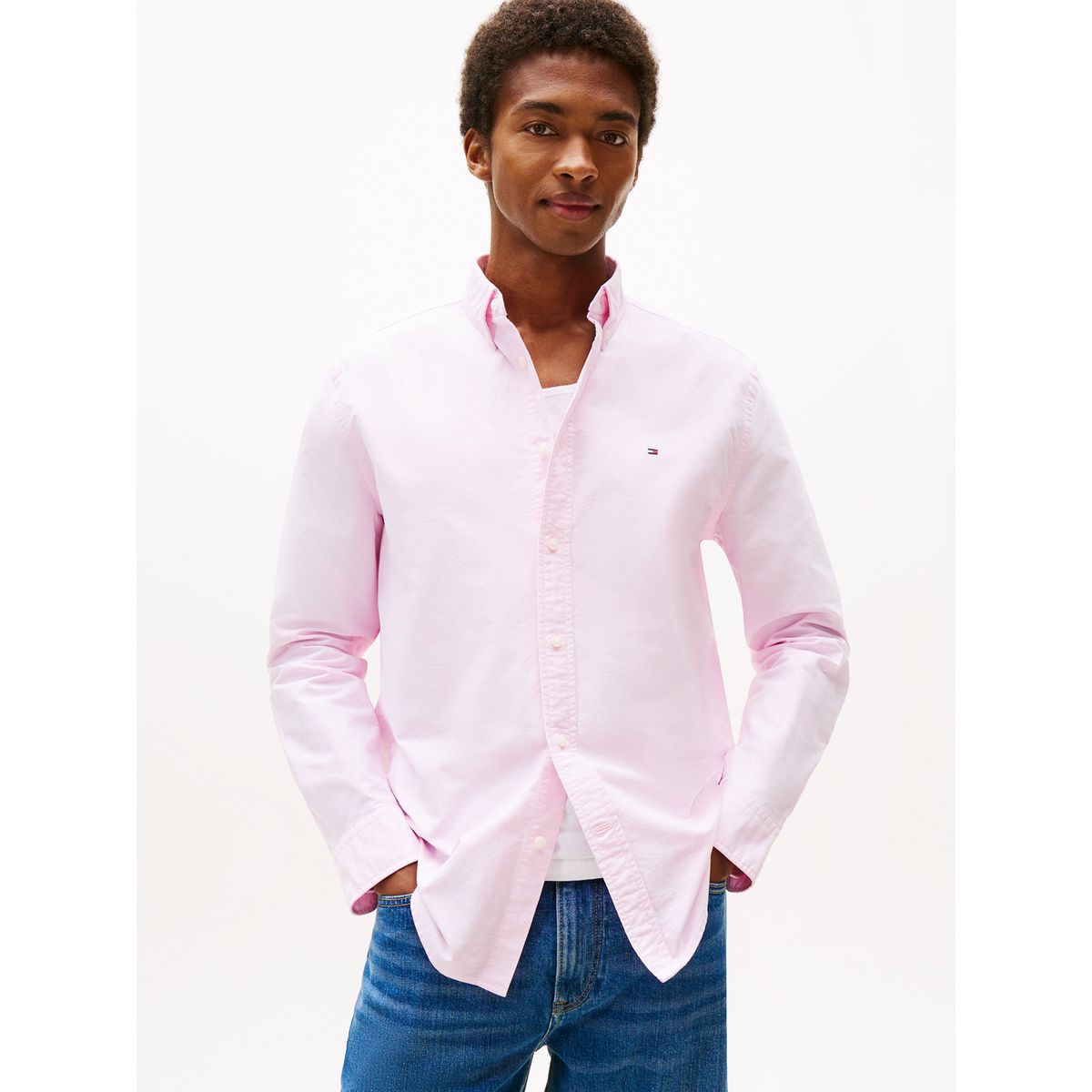 TOMMY HILFIGER - Camisa Oxford Heritage Regular Fit Rosado Tommy Hilfiger