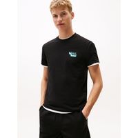 Polera Stack Logo Slim Fit Negro Tommy Jeans