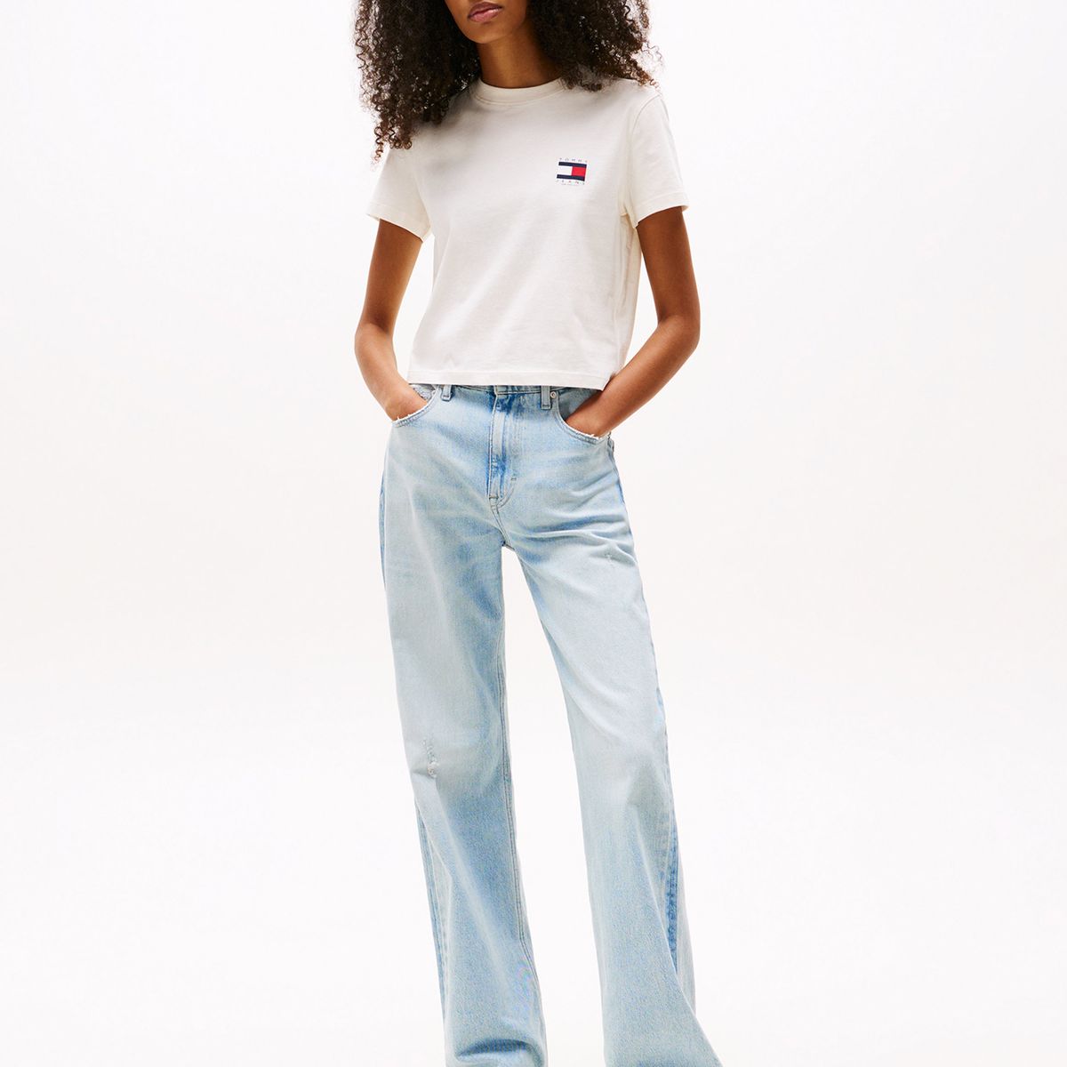 TOMMY HILFIGER - Polera Con Logo En La Parte Trasera Blanco Tommy Jeans