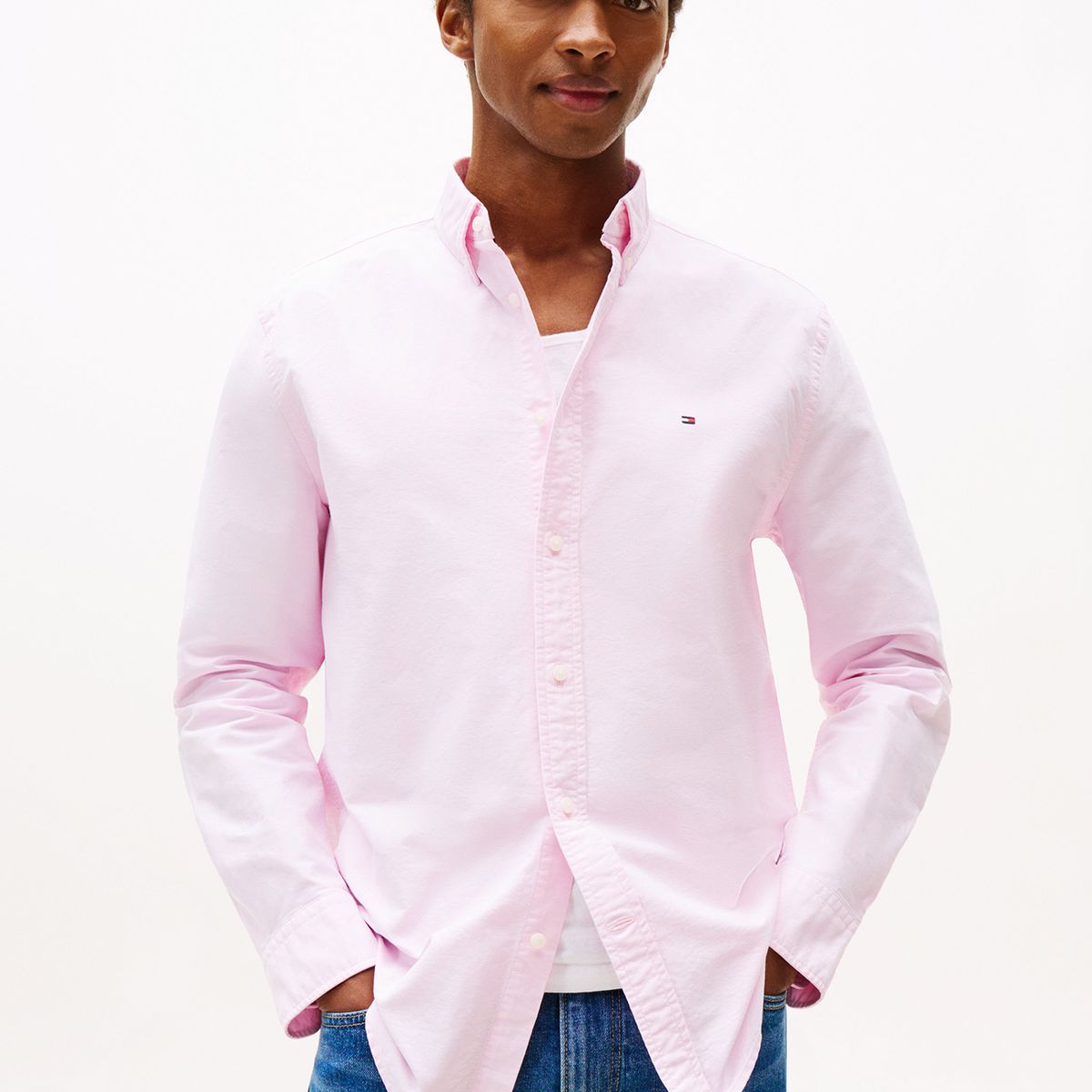 TOMMY HILFIGER - Camisa Oxford Heritage Regular Fit Rosado Tommy Hilfiger