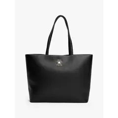 TOMMY HILFIGER - Tote Modern Monogram Logo Negro