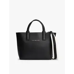 TOMMY HILFIGER - Tote Con Bandolera Textil Negro