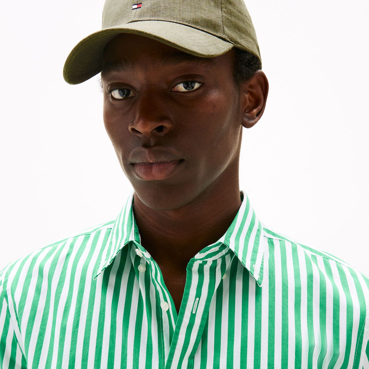 TOMMY HILFIGER - Jockey Flag Linen Con Logo Verde Tommy Hilfiger