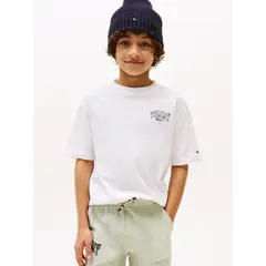 TOMMY HILFIGER - Polera Varsity Graphic Logo Blanco