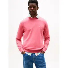 TOMMY HILFIGER - Polerón Solid Con Cuello Redondo Rosado