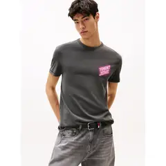 TOMMY HILFIGER - Polera Novelty Con Estampado Negro Tommy Jeans