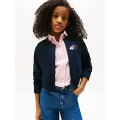 TOMMY HILFIGER - Chaqueta Interlock Con Cierre Azul
