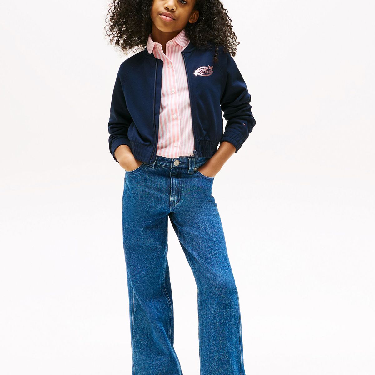 TOMMY HILFIGER - Chaqueta Interlock Con Cierre Azul Tommy Hilfiger