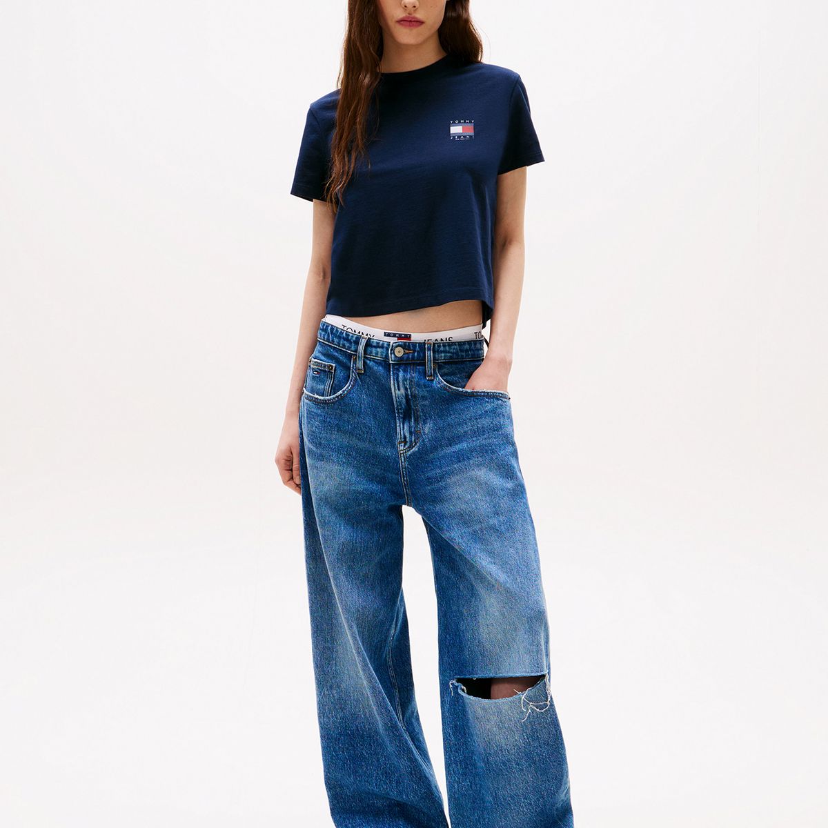 TOMMY HILFIGER - Polera Con Logo En La Parte Trasera Azul Tommy Jeans