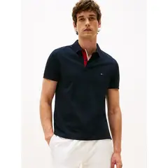 TOMMY HILFIGER - Polo Cuello A Contraste Con Logo Azul