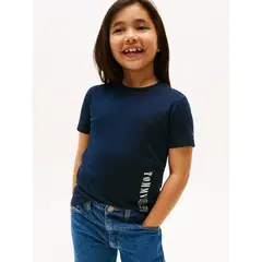 TOMMY HILFIGER - Polera Con Logo Gráfico Azul