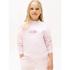 TOMMY HILFIGER - Polerón Con Logo Metalizado Rosado