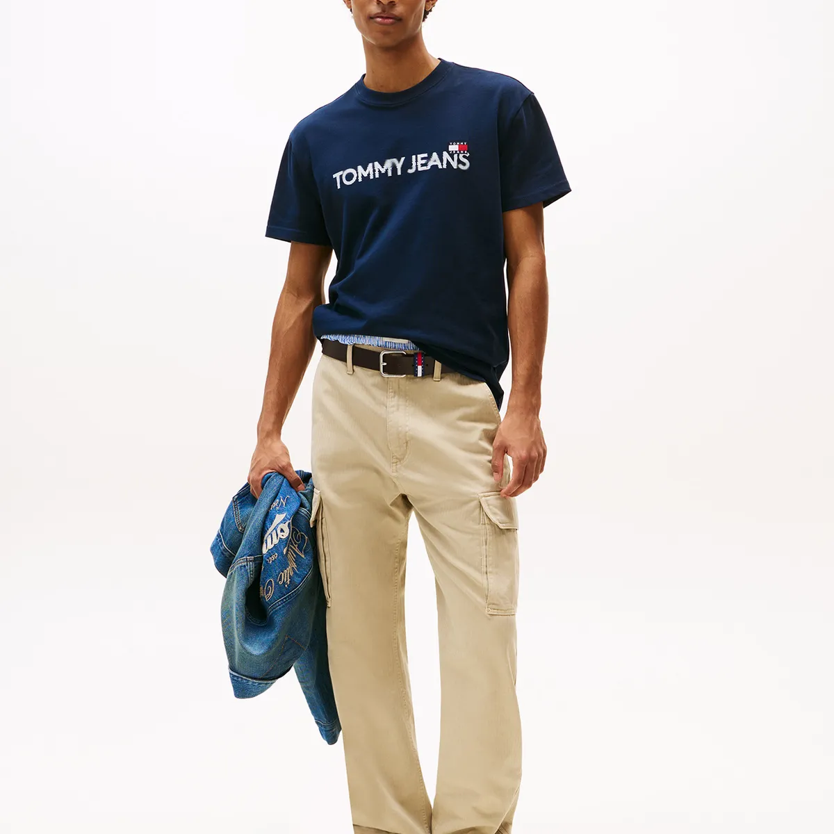 TOMMY HILFIGER - Polera Con Logo De Parche Azul Tommy Jeans