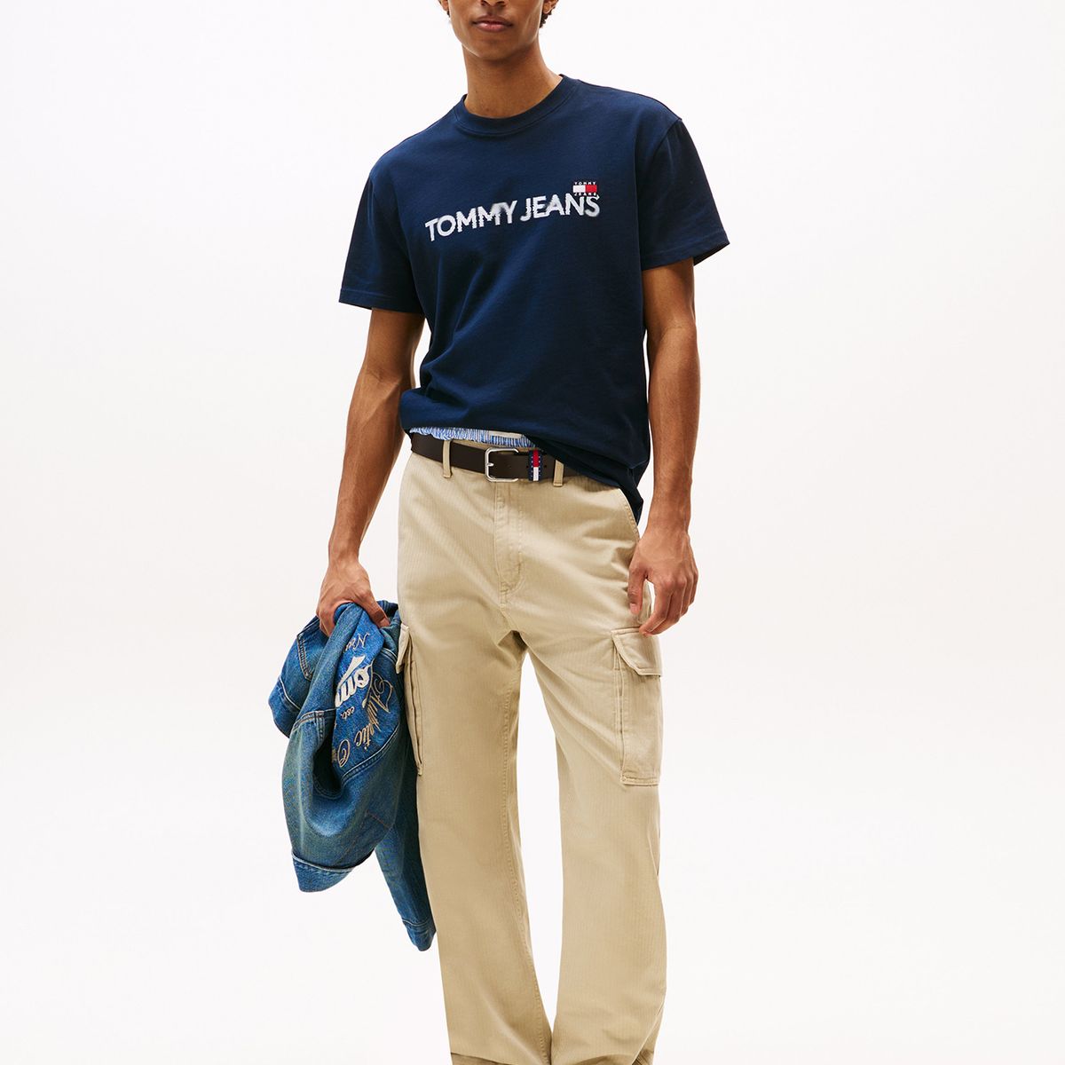 TOMMY HILFIGER - Polera Con Logo De Parche Azul Tommy Jeans