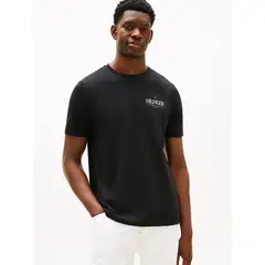 TOMMY HILFIGER - Polera Hilfiger Stack Logo Negro