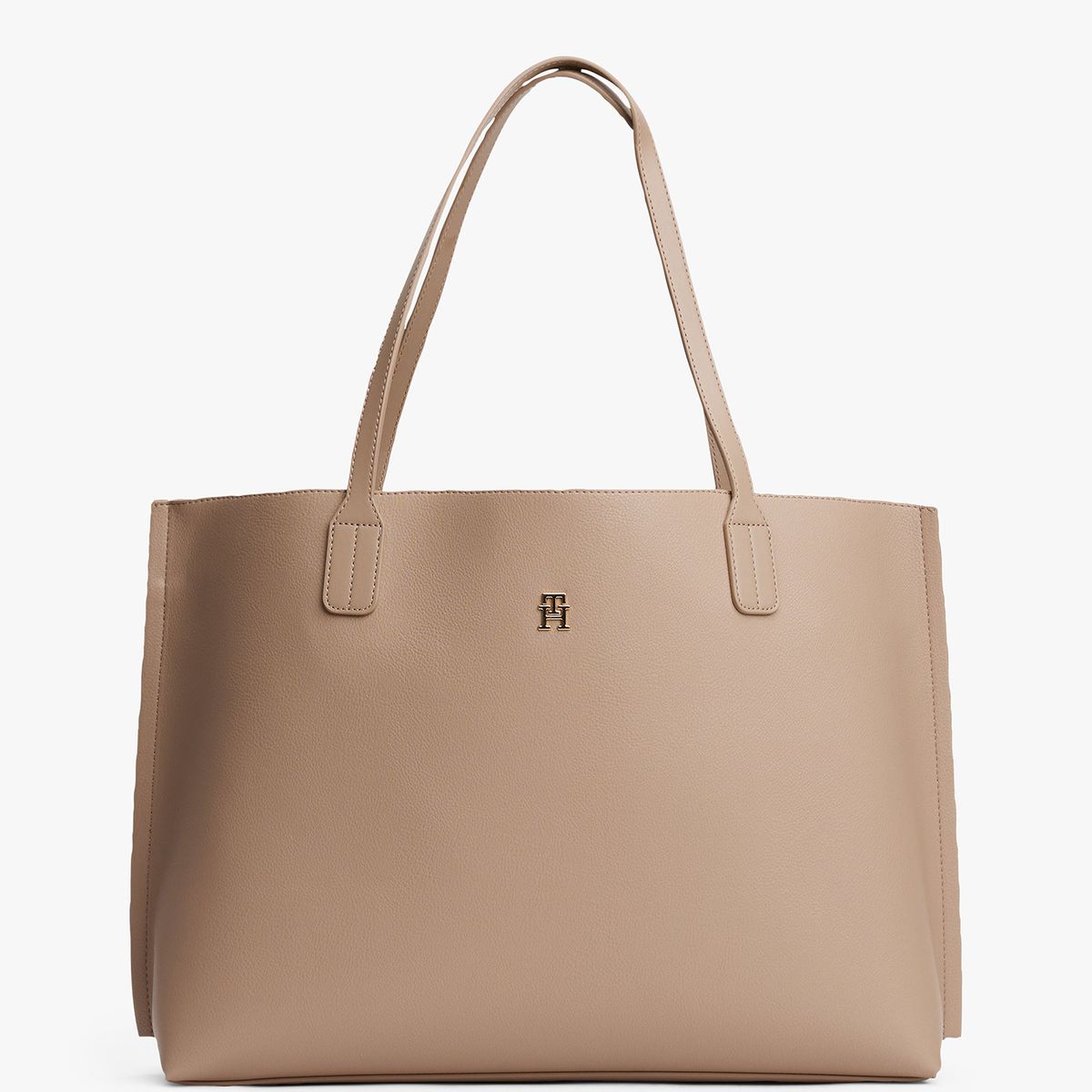 TOMMY HILFIGER - Tote Distinct Monogram Beige Tommy Hilfiger