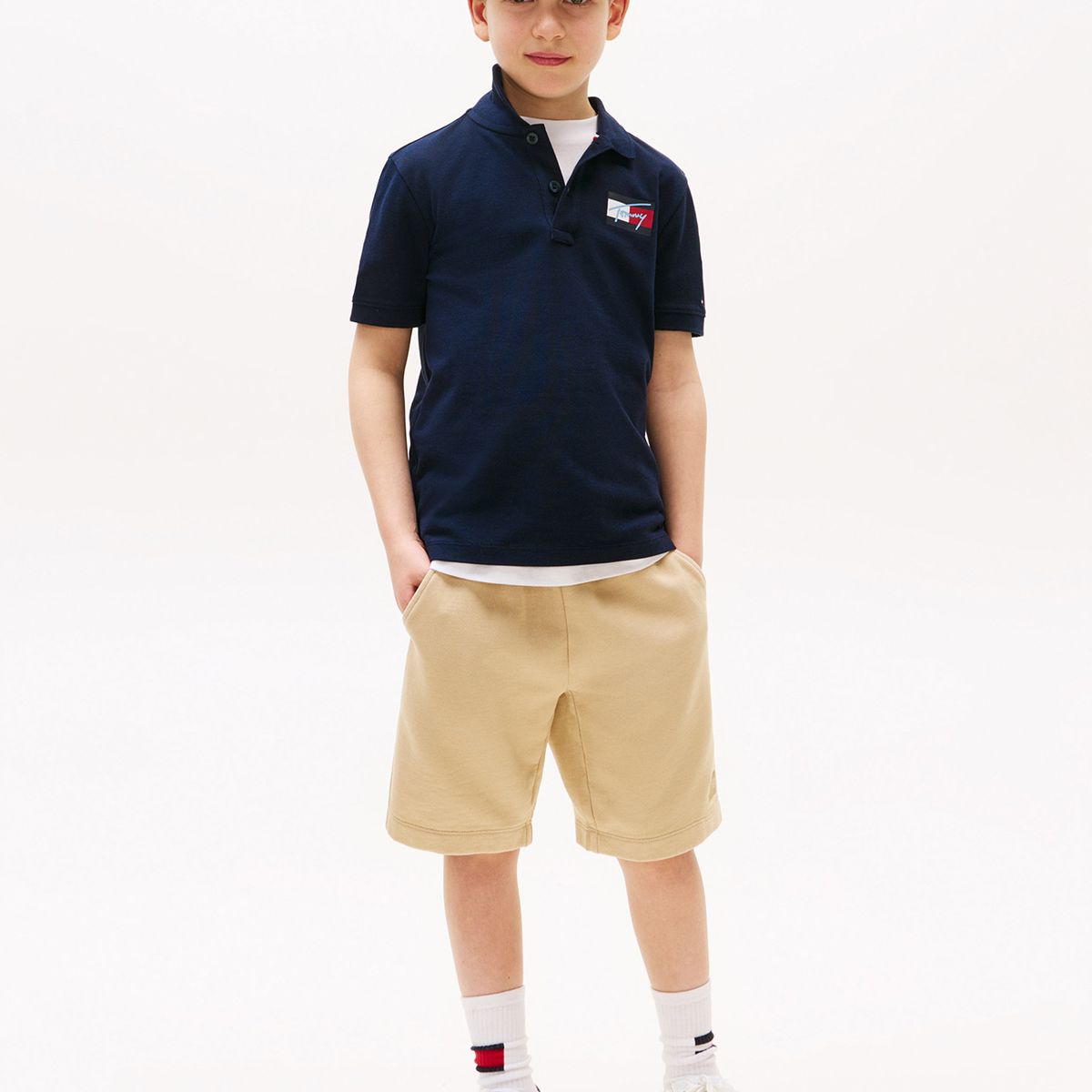 TOMMY HILFIGER - Polo Con Logo Distintivo Azul Tommy Hilfiger