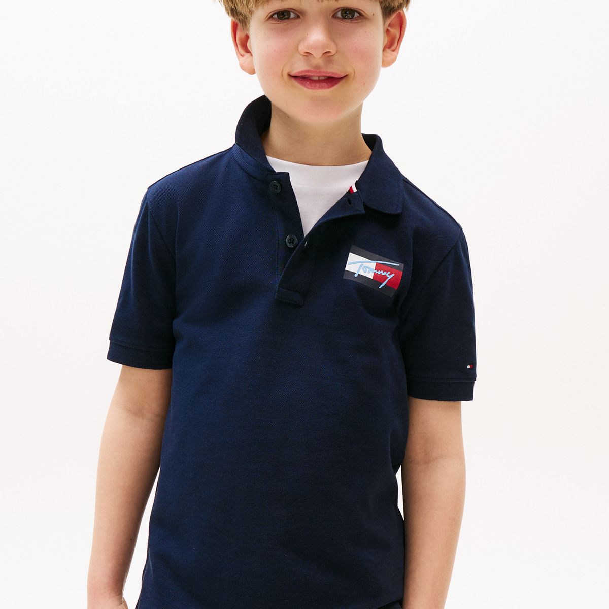 TOMMY HILFIGER - Polo Con Logo Distintivo Azul Tommy Hilfiger