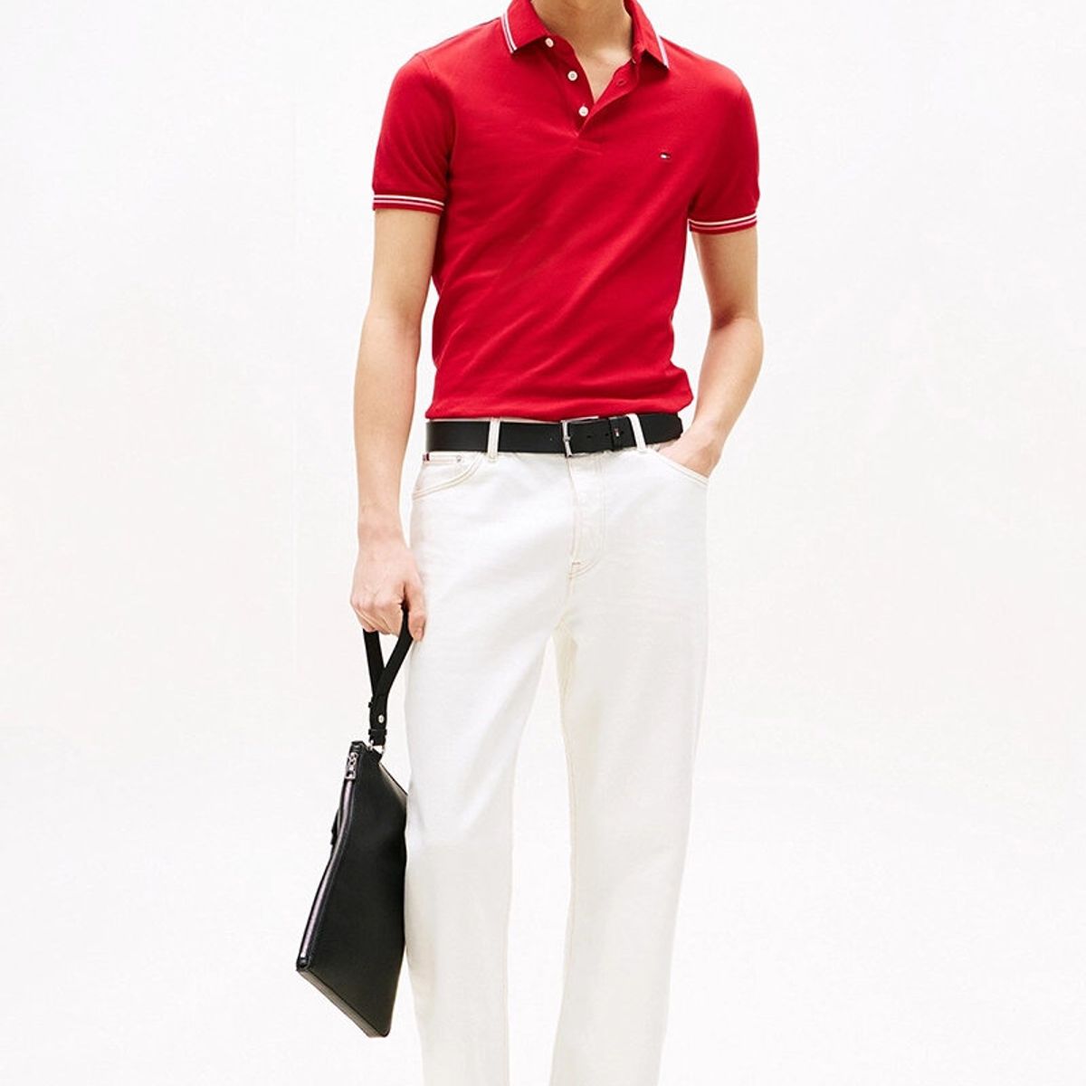 TOMMY HILFIGER - Polo Seasonal Ribeteado Slim Fit Rojo Tommy Hilfiger