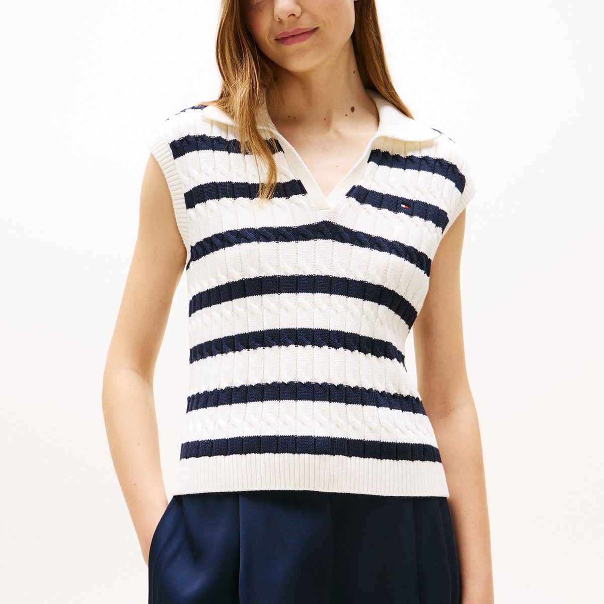 TOMMY HILFIGER - Sweater Trenzado Sin Mangas Multicolor Tommy Hilfiger