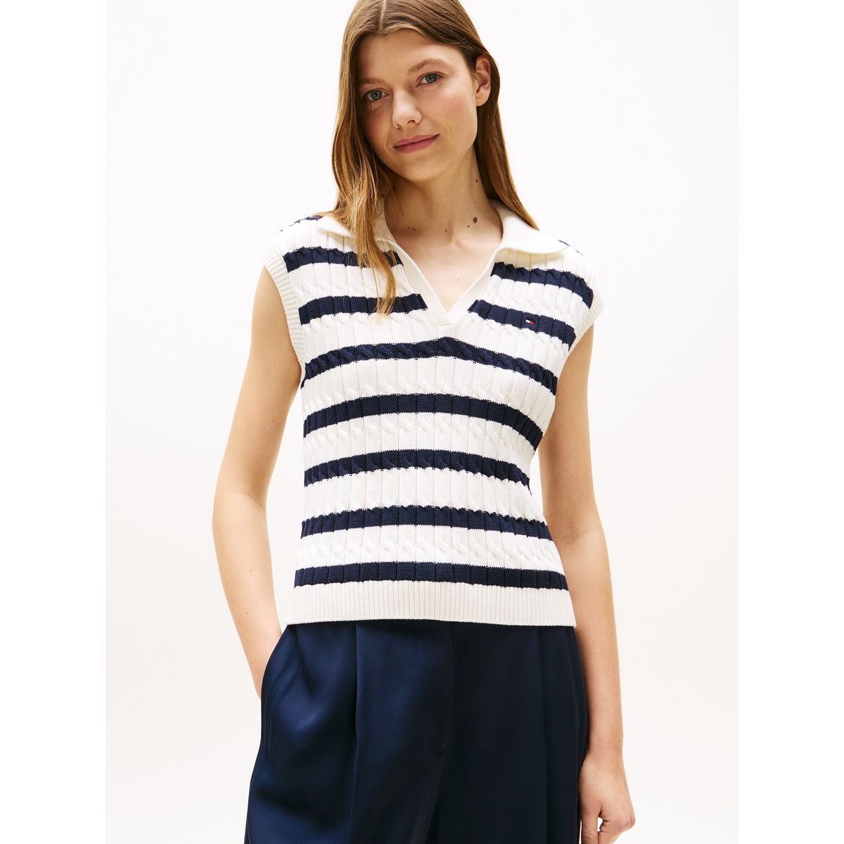 TOMMY HILFIGER - Sweater Trenzado Sin Mangas Multicolor Tommy Hilfiger