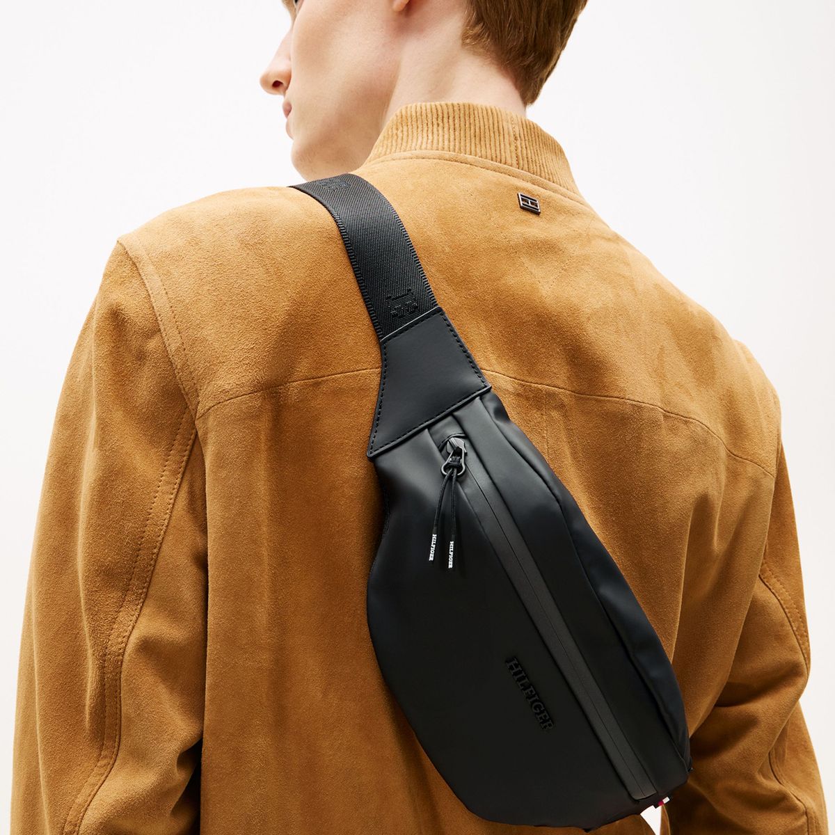 TOMMY HILFIGER - Banano Con Logo Texturizado Negro Tommy Hilfiger