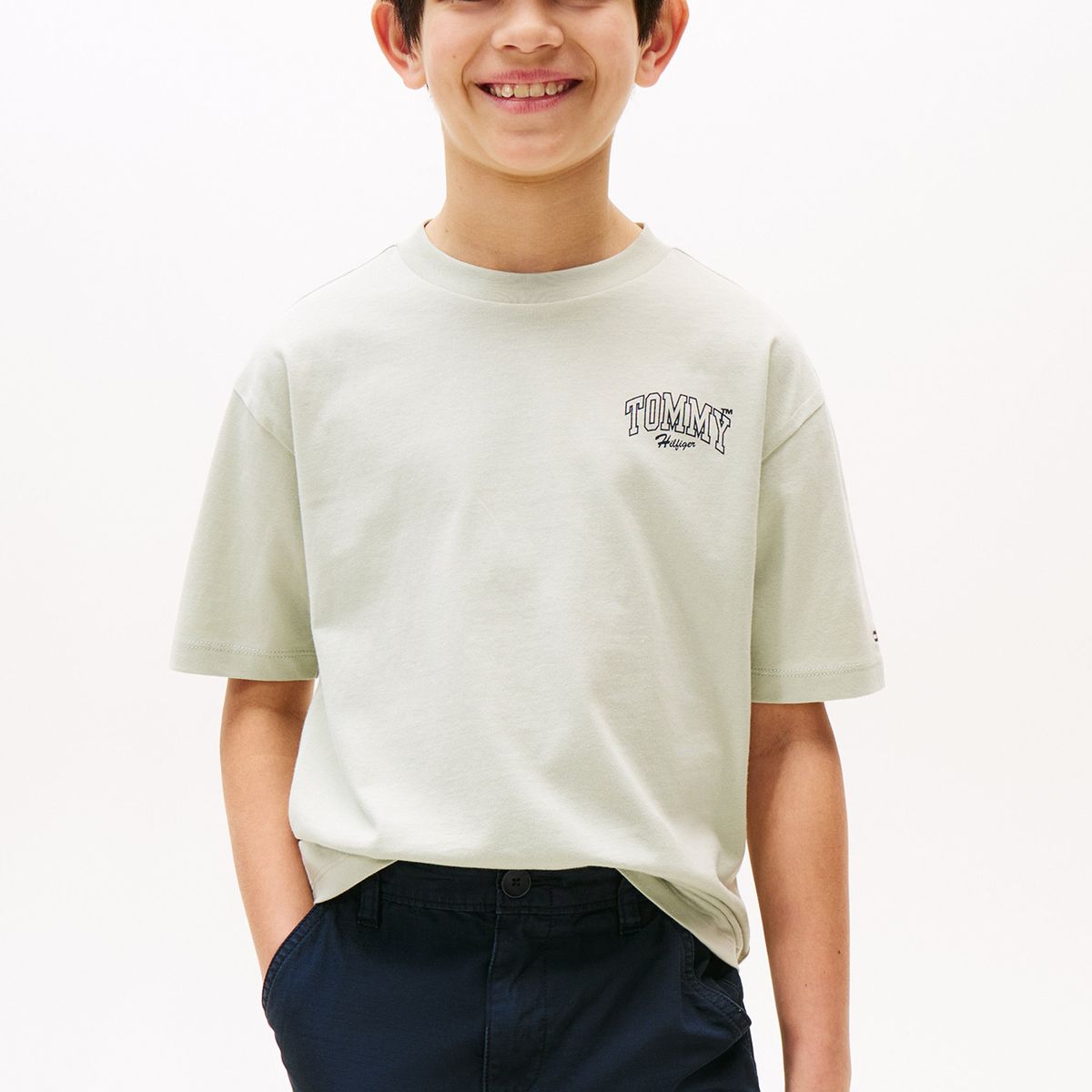 TOMMY HILFIGER - Polera Varsity Graphic Logo Verde Tommy Hilfiger