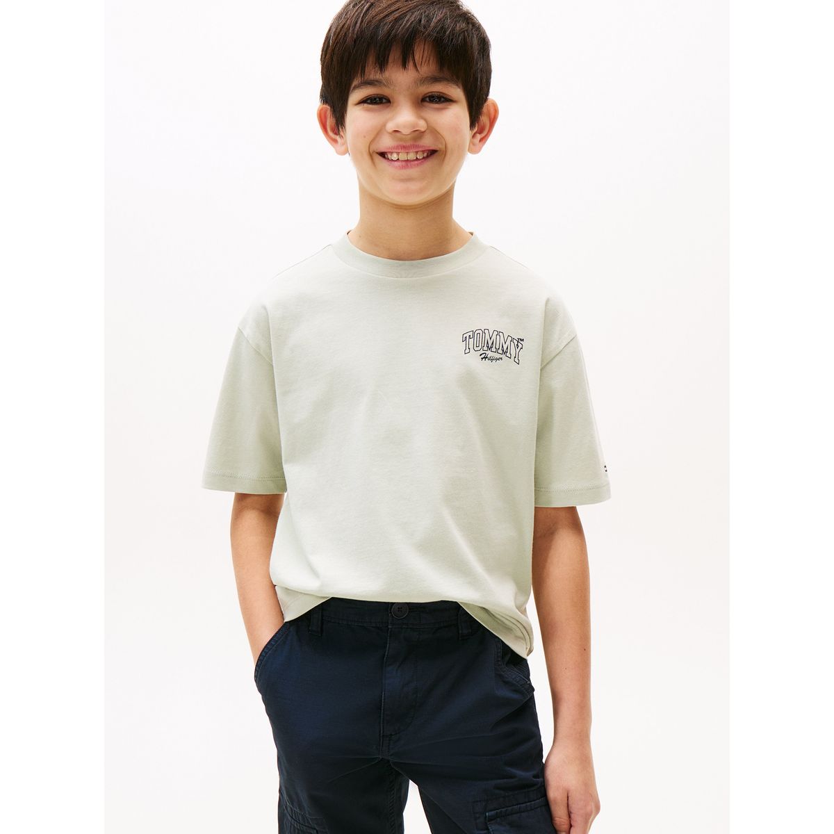 TOMMY HILFIGER - Polera Varsity Graphic Logo Verde Tommy Hilfiger