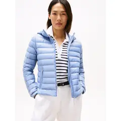 TOMMY HILFIGER - Parka Hoodie Acolchada Regular Fit Celeste