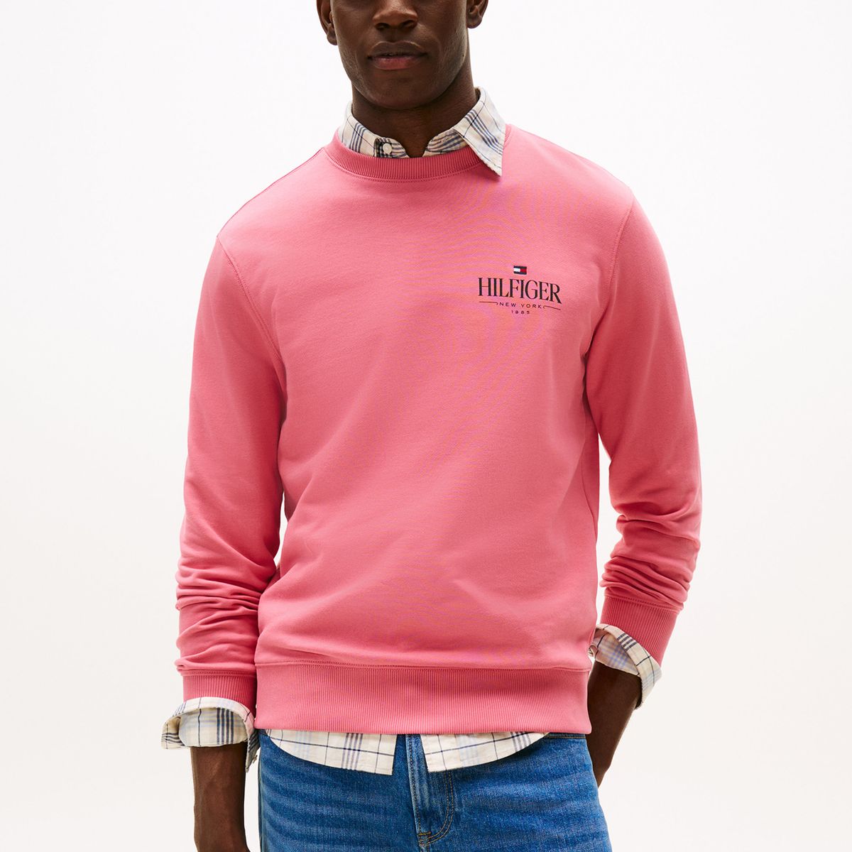 TOMMY HILFIGER - Polerón Stacked Con Logo Rosado Tommy Hilfiger