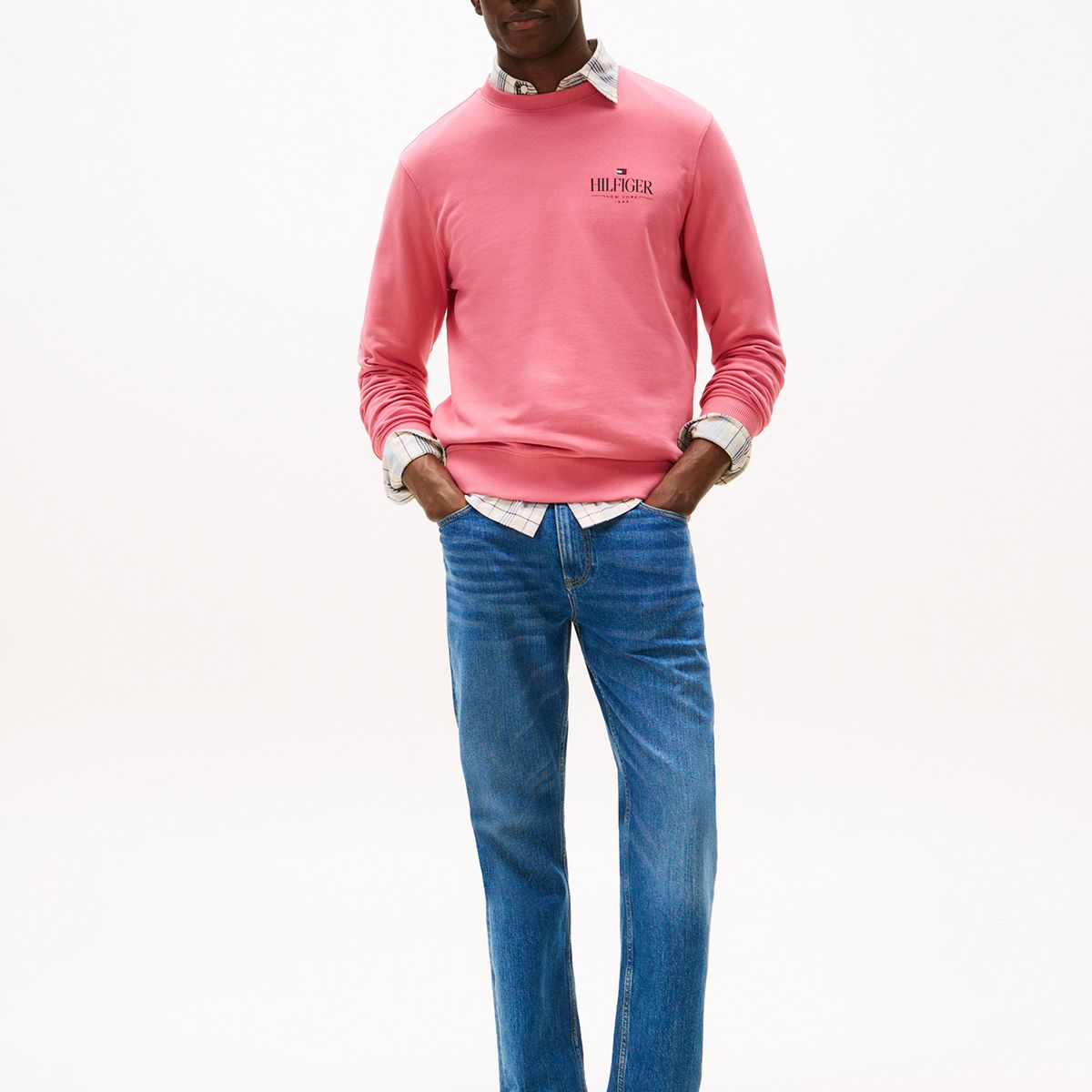 TOMMY HILFIGER - Polerón Stacked Con Logo Rosado Tommy Hilfiger