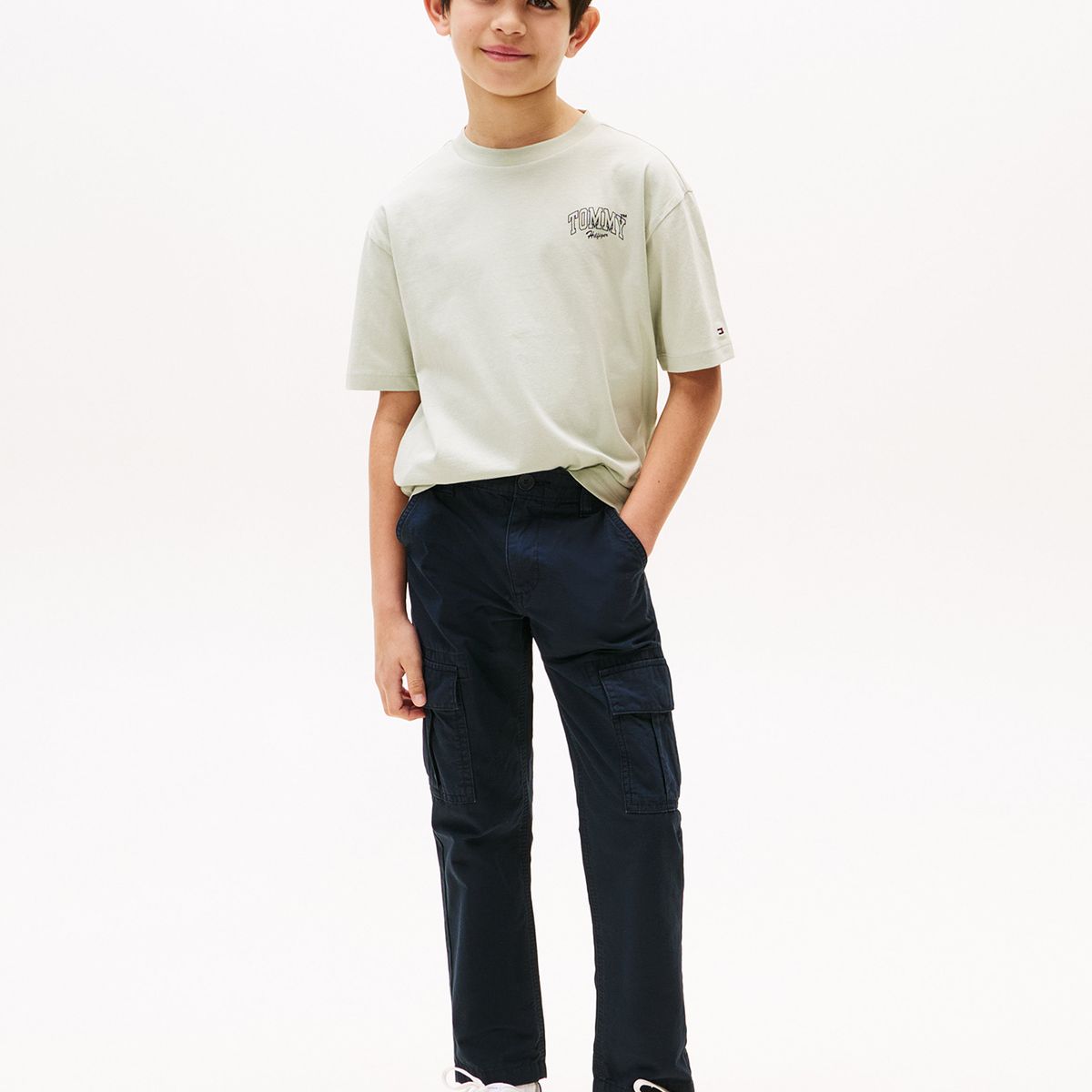 TOMMY HILFIGER - Polera Varsity Graphic Logo Verde Tommy Hilfiger