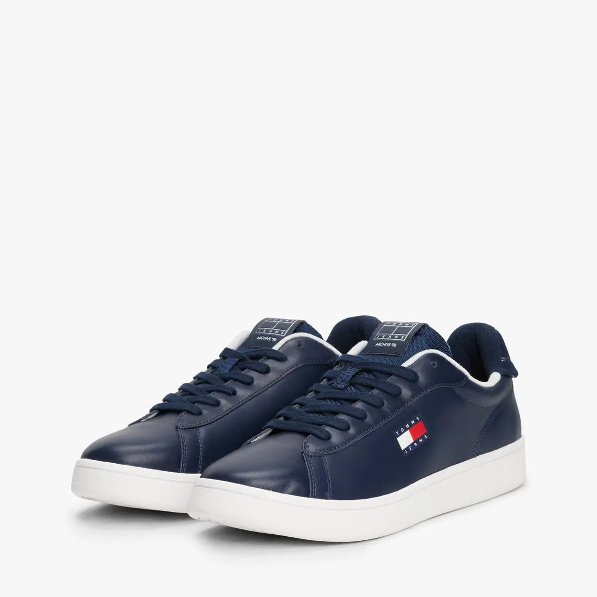 TOMMY HILFIGER - Zapatillas Archive De Cuero Azul Tommy Jeans