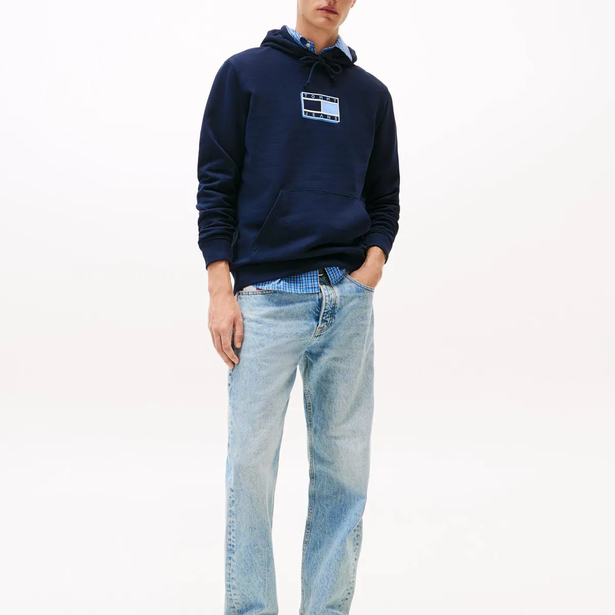 TOMMY HILFIGER - Zapatillas Archive De Cuero Azul Tommy Jeans