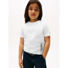 TOMMY HILFIGER - Polera Con Logo Gráfico Blanco