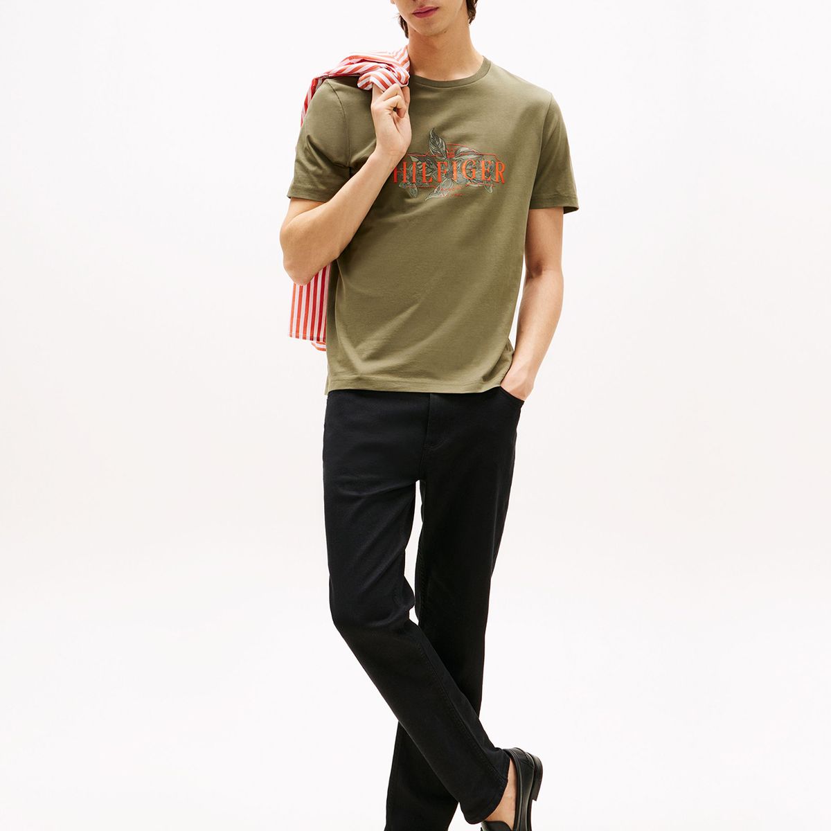 TOMMY HILFIGER - Polera Logo Tropical Floral Verde Tommy Hilfiger