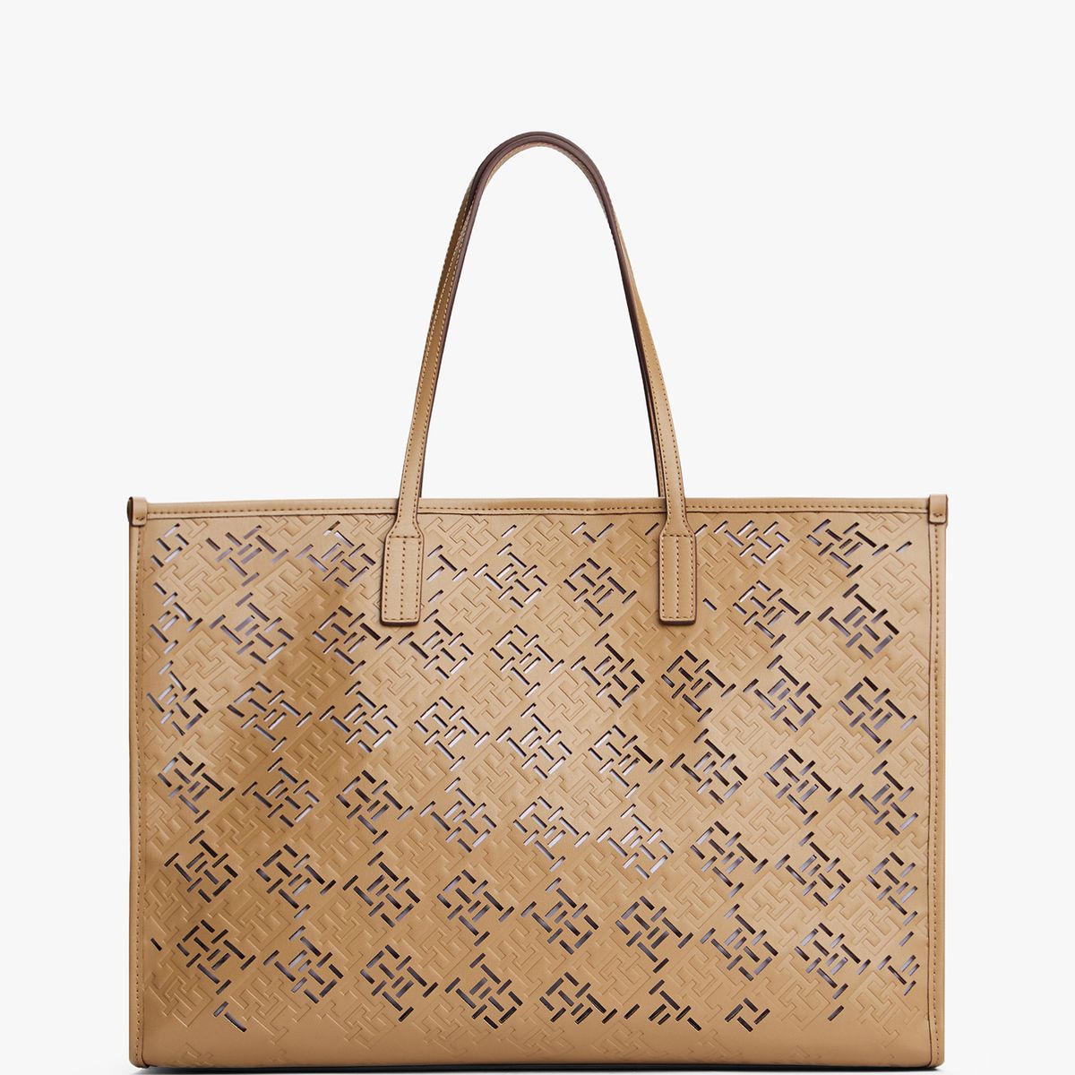 TOMMY HILFIGER - Tote City Monogram Café Tommy Hilfiger