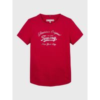 Polera Script Logo Metalizado Rojo