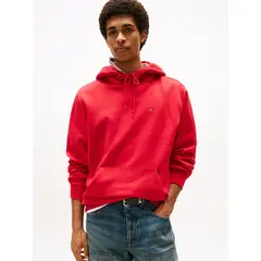 TOMMY HILFIGER - Polerón Hoodie Solid Con Logo Rojo Tommy Jeans