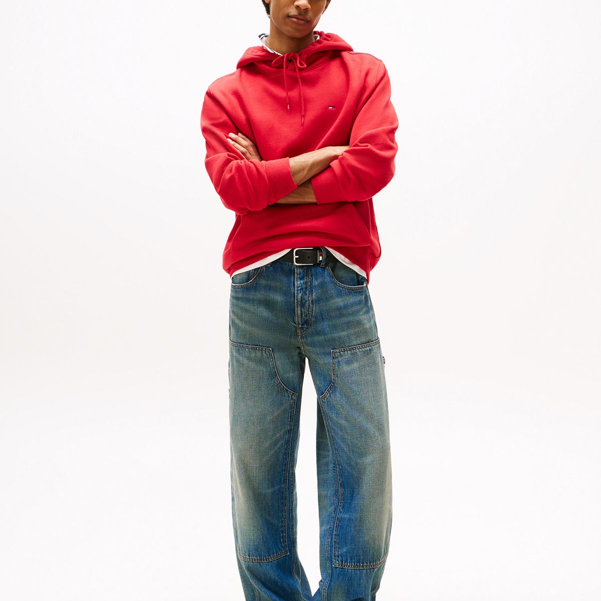 TOMMY HILFIGER - Polerón Hoodie Solid Con Logo Rojo Tommy Jeans