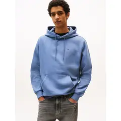 TOMMY HILFIGER - Polerón Hoodie Solid Con Logo Celeste Tommy Jeans