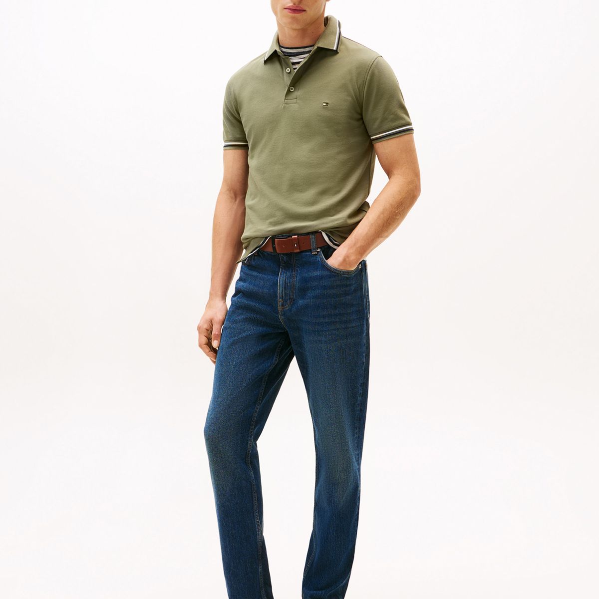 TOMMY HILFIGER - Polo Seasonal Ribeteado Slim Fit Verde Tommy Hilfiger