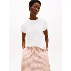 TOMMY HILFIGER - Polera Con Logo Floral Script Blanco