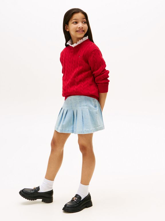 Falda Denim Plisada Celeste Celeste 4