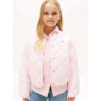 Chaqueta Quiletd Con Logo Bordado Rosado