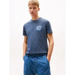 TOMMY HILFIGER - Polera Novelty Con Estampado Azul Tommy Jeans