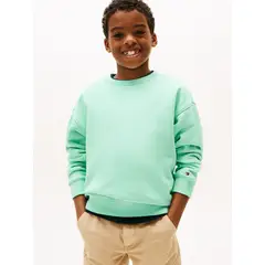 TOMMY HILFIGER - Polerón Con Cuello Redondo Y Logo Verde